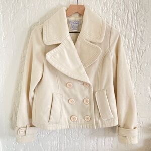 Full Tilt Off White Cream Short Peacoat Jacket Size Medium